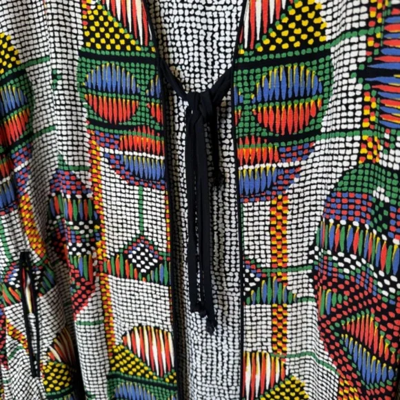 Platinum Dorothy Schoelen VTG TribalGeo Pattern Lightweight Bolero Suit Jacket - Picture 5 of 11